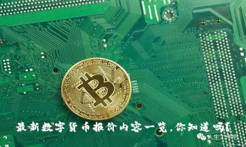 最新数字货币报价内容一览，你知道吗？